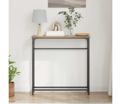Konsoles Galds Artisan Oak 75X19,5X75 Cm Inženierijas Koks Un Tērauds Vidaxl