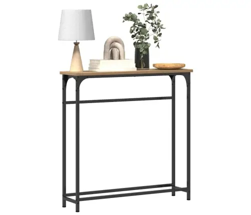 Konsoles Galds Artisan Oak 75X19,5X75 Cm Inženierijas Koks Un Tērauds Vidaxl