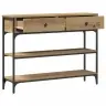Konsoles Galds Amatnieku Ozols 100X25X75 Cm Inženierijas Koks & Tērauds Vidaxl