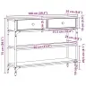 Konsoles Galds Amatnieku Ozols 100X25X75 Cm Inženierijas Koks & Tērauds Vidaxl