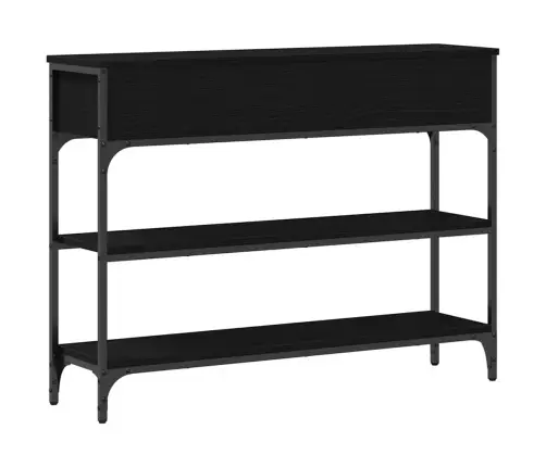 Konsoles Galds Melnā Ozolā 100X25X75 Cm Inženierijas Koks Un Tērauds Vidaxl Konsoles Galds Melnā Ozolā 100X25X75 Cm Inženierijas Koks Un Tērauds Vidaxl