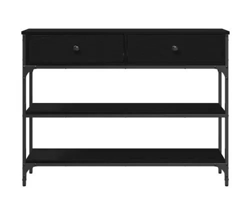 Konsoles Galds Melnā Ozolā 100X25X75 Cm Inženierijas Koks Un Tērauds Vidaxl Konsoles Galds Melnā Ozolā 100X25X75 Cm Inženierijas Koks Un Tērauds Vidaxl