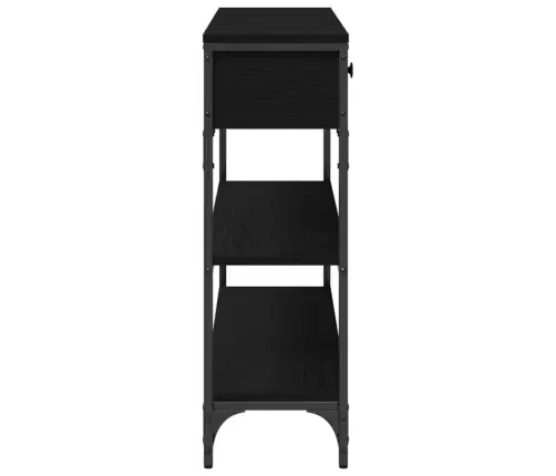 Konsoles Galds Melnā Ozolā 100X25X75 Cm Inženierijas Koks Un Tērauds Vidaxl Konsoles Galds Melnā Ozolā 100X25X75 Cm Inženierijas Koks Un Tērauds Vidaxl