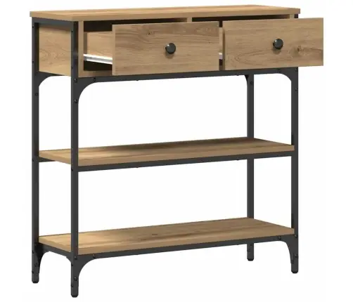 Konsoollaud Sahtliga Riiuliga Käsitöötamm 72.5 X 25 X 75 Cm Konsoollaud Sahtliga Riiuliga Käsitöötamm 72.5 X 25 X 75 Cm