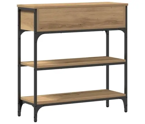 Konsoollaud Sahtliga Riiuliga Käsitöötamm 72.5 X 25 X 75 Cm Konsoollaud Sahtliga Riiuliga Käsitöötamm 72.5 X 25 X 75 Cm