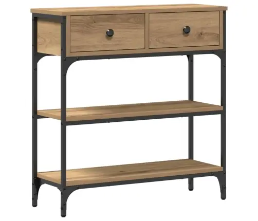 Konsoollaud Sahtliga Riiuliga Käsitöötamm 72.5 X 25 X 75 Cm Konsoollaud Sahtliga Riiuliga Käsitöötamm 72.5 X 25 X 75 Cm