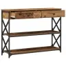 Konsoles Galds No Vecās Koksnes 100X28X75 Cm No Inženierijas Koka Un Tērauda Vidaxl