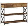 Konsoles Galds No Vecās Koksnes 100X28X75 Cm No Inženierijas Koka Un Tērauda Vidaxl