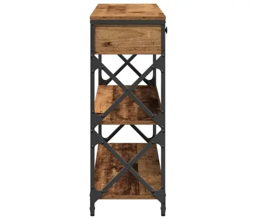 Konsoles Galds No Vecās Koksnes 100X28X75 Cm No Inženierijas Koka Un Tērauda Vidaxl