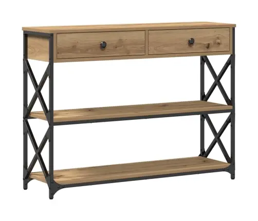 Konsolide Tabel Sahtliga Riiuliga Käsitöötamm 100 X 28 X 75 Cm
