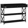 Konsoles Galds Melns Ozols 100X28X75 Cm Inženierijas Koks Un Tērauds Vidaxl