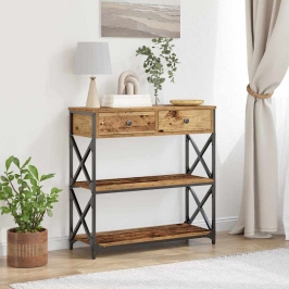 Konsoles Galds Ar Atvilktni Vecs Koks 75 X 28 X 75 Cm Vidaxl