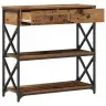 Konsoles Galds Vecs Koks 75X28X75 Cm Inženierijas Koks Un Tērauds Vidaxl