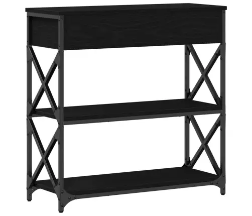 Konsolide Tabel Sahtliga Riiuliga Must Tamm 75 X 28 X 75 Cm
