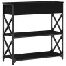 Konsolide Tabel Sahtliga Riiuliga Must Tamm 75 X 28 X 75 Cm