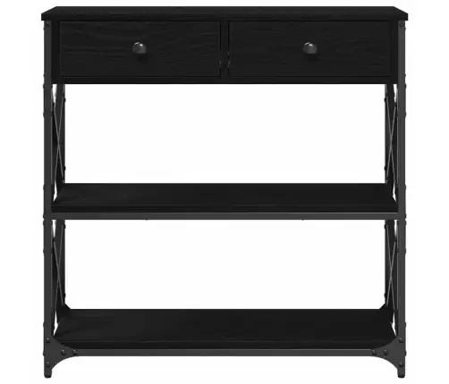 Konsolide Tabel Sahtliga Riiuliga Must Tamm 75 X 28 X 75 Cm