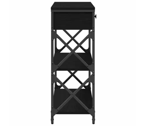 Konsolide Tabel Sahtliga Riiuliga Must Tamm 75 X 28 X 75 Cm