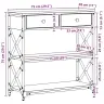 Konsolide Tabel Sahtliga Riiuliga Must Tamm 75 X 28 X 75 Cm