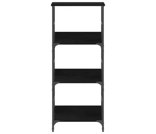 Knygų Lentyna Juoda Ąžuolo 50X33X117,5Cm Apdirbta Mediena