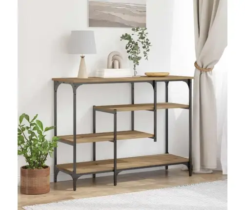 Konsoles Galdiņš Amatnieka Ozols 100X35X75 Cm Inženierijas Koks Un Tērauds Vidaxl