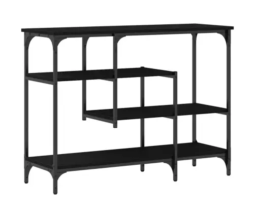 Konsoles Galds Melns Ozols 100X35X75 Cm Inženierijas Koks Un Tērauds Vidaxl