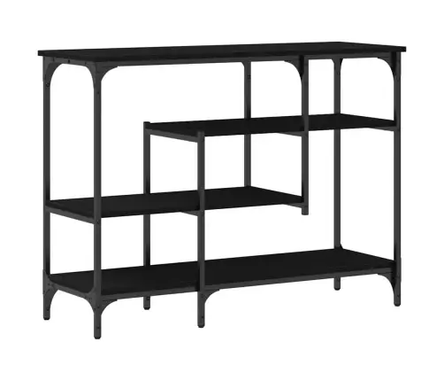 Konsoles Galds Melns Ozols 100X35X75 Cm Inženierijas Koks Un Tērauds Vidaxl