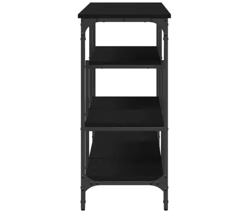 Konsoles Galds Melns Ozols 100X35X75 Cm Inženierijas Koks Un Tērauds Vidaxl