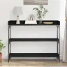 Konsoles Galds Melns Ozols 100X30X80 Cm Inženierijas Koks Un Tērauds Vidaxl