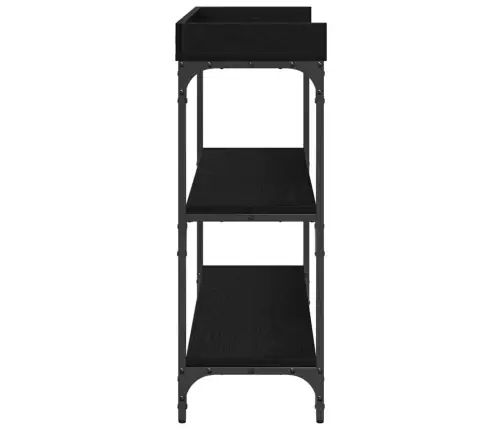 Konsoles Galds Melns Ozols 100X30X80 Cm Inženierijas Koks Un Tērauds Vidaxl