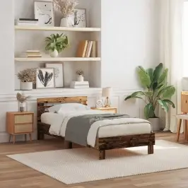 Gultas Rāmis Vecs Koks 100 X 200 Cm Inženierijas Koks Vidaxl