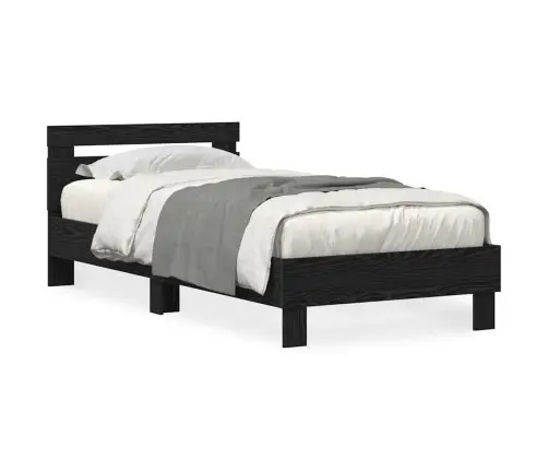 Voodi Raam Must Tamm 90 X 200 Cm Tehispuit