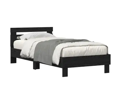 Voodi Raam Must Tamm 90 X 200 Cm Tehispuit