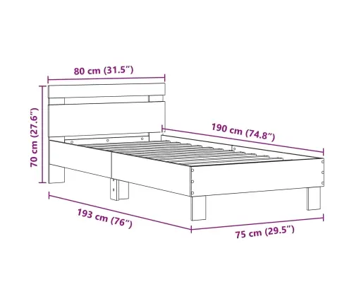Lovos Rėmas Amatininkų Ąžuolas 75 X 190 Cm Apdirbta Mediena