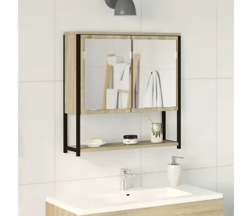 Vannasistabas Spoguļu Skapis Sonoma Ozolkoks 60X16X60 Cm Vidaxl