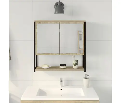 Vannasistabas Spoguļu Skapis Sonoma Ozolkoks 60X16X60 Cm Vidaxl