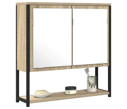 Vannasistabas Spoguļu Skapis Sonoma Ozolkoks 60X16X60 Cm Vidaxl