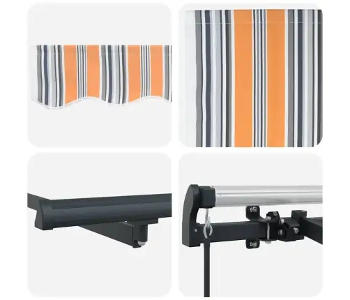 Izvelkams Jumtiņš Dzeltena Un Oranža Un Balta Vidaxl