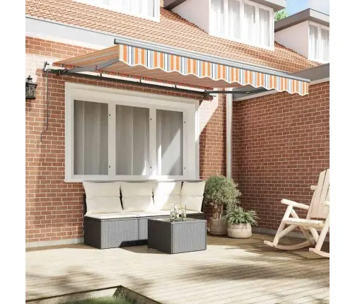 Izvelkams Jumtiņš Dzeltena Un Oranža Un Balta Vidaxl