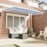 Izvelkams Jumtiņš Zila Un Balta 300 X 200 Cm Vidaxl
