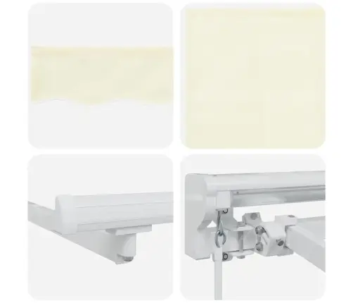 Izvelkams Jumtiņš Krēmkrāsa 300 X 200 Cm Poliesters Un Metāls Vidaxl