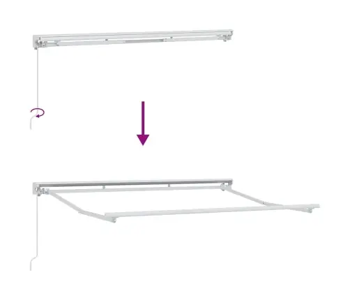 Izvelkams Jumtiņš Krēmkrāsa 300 X 200 Cm Poliesters Un Metāls Vidaxl