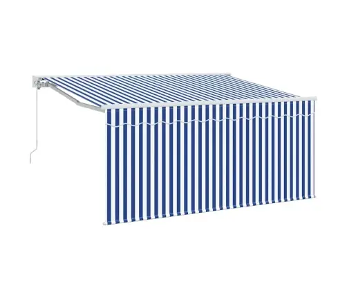Izvelkams Jumtiņš Zila Un Balta 300 X 200 Cm Vidaxl