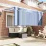 Izvelkams Jumtiņš Zila Un Balta 300 X 200 Cm Vidaxl