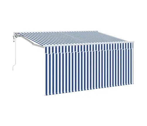 Izvelkams Jumtiņš Zila Un Balta 300 X 200 Cm Vidaxl