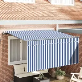 Izvelkams Jumtiņš Zila Un Balta 300 X 200 Cm Vidaxl