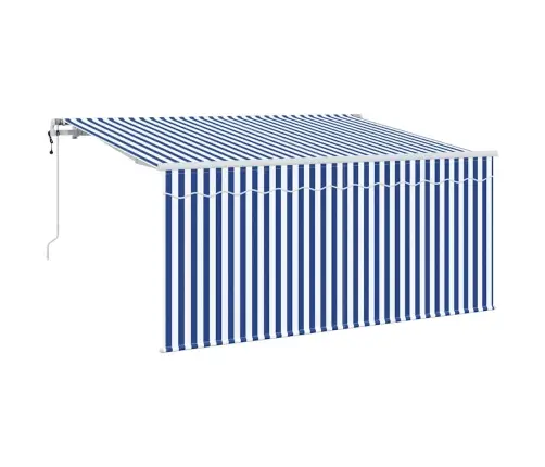 Izvelkams Jumtiņš Zila Un Balta 300 X 200 Cm Vidaxl