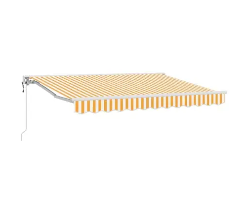 Izvelkams Jumtiņš Dzeltena Un Balta 300 X 200 Cm Vidaxl