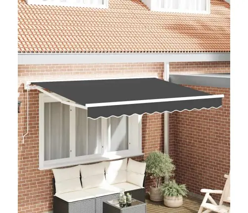 Izvelkams Jumtiņš Antracīts 300 X 200 Cm Poliesters Un Metāls Vidaxl
