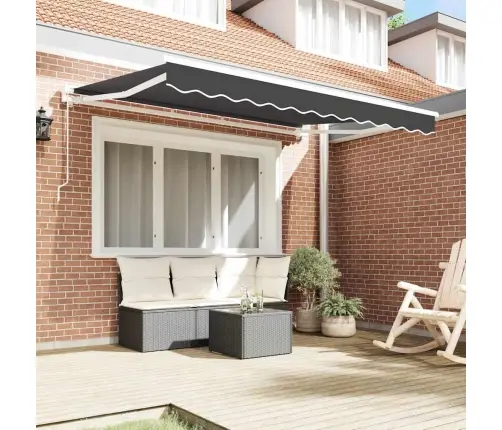 Izvelkams Jumtiņš Antracīts 300 X 200 Cm Poliesters Un Metāls Vidaxl
