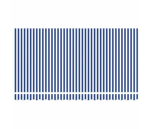Izvelkams Jumtiņš Zila Un Balta 3.5 X 2 M Audums Un Metāls Vidaxl